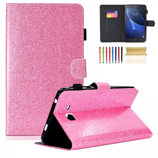 Samsung Galaxy Tab A 7.0 (2016 Release) T280/T285 Case,Bling Leather Lightweight Shockproof Super Protective Kickstand Cover with Pencil Holder