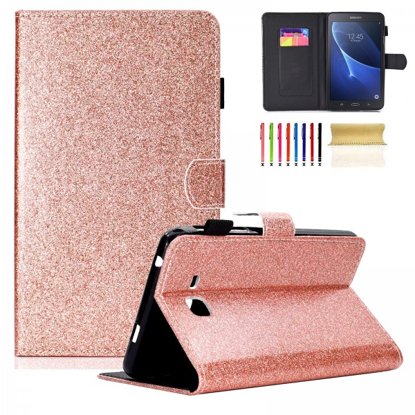 Samsung Galaxy Tab A 7.0 (2016 Release) T280/T285 Case,Bling Leather Lightweight Shockproof Super Protective Kickstand Cover with Pencil Holder