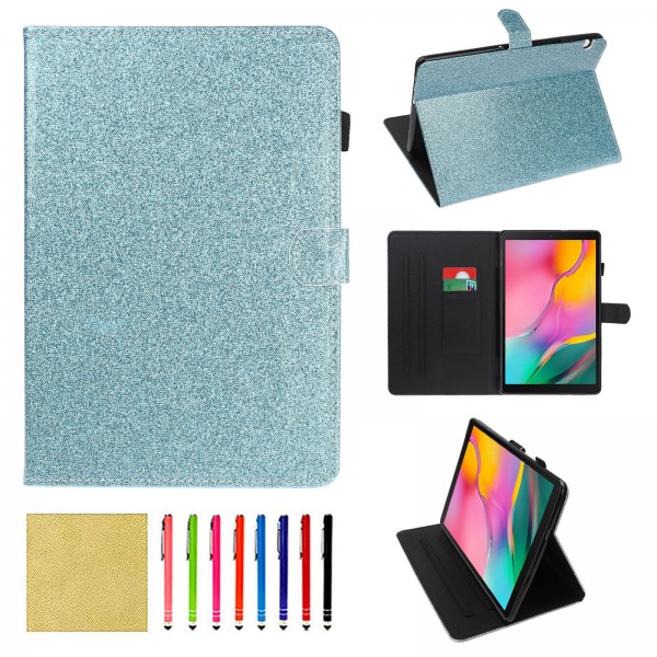 Samsung Galaxy Tab A 10.1 inch 2019 T510/T515 Case,Bling Leather Lightweight Shockproof Super Protective Kickstand Cover with Pencil Holder