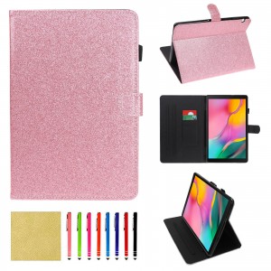 Samsung Galaxy Tab A 10.1 inch 2019 T510/T515 Case,Bling Leather Lightweight Shockproof Super Protective Kickstand Cover with Pencil Holder, For Samsung Tab a 10.1