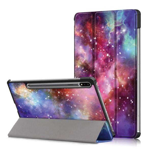 Samsung Galaxy Tab S7 Plus 12.4 Inch SM-T970/975/976 Case ,Pattern Lightweight Shockproof Shell Tri-Fold Stand Cover Flip Auto Wake Sleep Protective