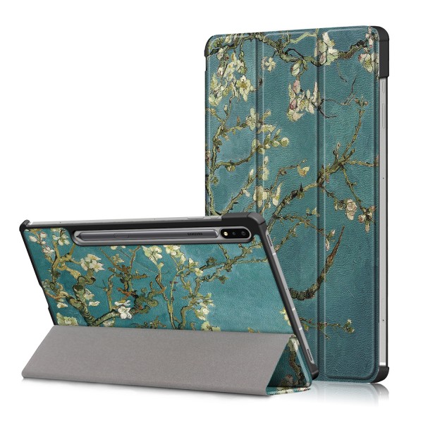 Samsung Galaxy Tab S7 Plus 12.4 Inch SM-T970/975/976 Case ,Pattern Lightweight Shockproof Shell Tri-Fold Stand Cover Flip Auto Wake Sleep Protective