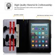 Amazon Kindle Fire HD 8 (5th/6th/7th Gen 2015/2016/2017 Release) Case, Pattern PU Leather Folio Folding Card Pocket Stand Protective Cover