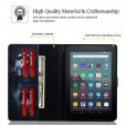 Amazon Kindle Fire HD 8 / HD 8 Plus Tablet (10th Generation, 2020 Release) Case, Pattern PU Leather Folio Folding Card Pocket Stand Protective Cover