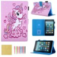 Amazon Kindle Fire 7 (7th/5th Generation, 2017/2015 Release) Case,Premium PU Leather Folio Stand Smart Cover with Card Holders & Auto Wake/Sleep