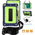 iPad MIni 1/ Mini 2/ Mini 3 Case, Heavy Duty Rugged 3 Layer Protection Kickstand with Shoulder Strap Hand Strap Shockproof Cover