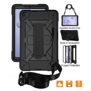 Samsung Galaxy Tab A 8.4 (2020) SM-T307U Case , Heavy Duty Rugged 3 Layer Protection Kickstand with Shoulder Strap Hand Strap Shockproof Cover, For Samsung Tab A 8.4 (2020)/Samsung Tab A 8.4 T307U