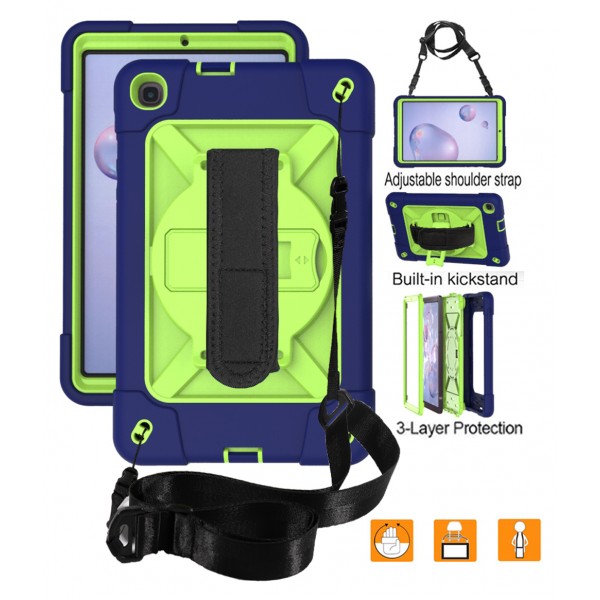 Samsung Galaxy Tab A 8.4 (2020) SM-T307U Case , Heavy Duty Rugged 3 Layer Protection Kickstand with Shoulder Strap Hand Strap Shockproof Cover