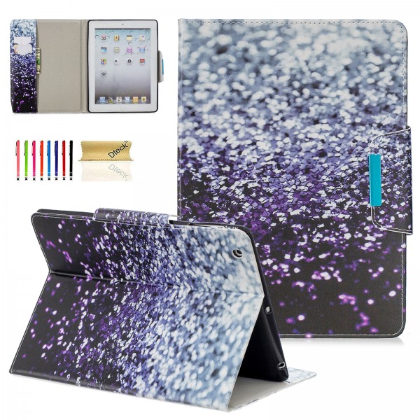 iPad 2/  iPad 3 /iPad 4 Case, Pattern Premium PU Leather Multi-Angle Folio Stand Smart Wallet Pencil Holder Cover