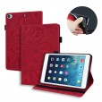 iPad Mini 1 & Mini 2 & Mini 3 & Mini 4 & Mini 5 Case , Matte Embossed Flower PU Leather Multi-Angle Stand Folio Slim Cover