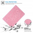 Samsung Galaxy Tab A 8.4 (2020) SM-T307U Case, Matte Embossed Flower PU Leather Multi-Angle Stand Folio Slim Cover