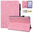 Samsung Galaxy Tab A 8.4 (2020) SM-T307U Case, Matte Embossed Flower PU Leather Multi-Angle Stand Folio Slim Cover