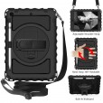 iPad 10.2" Case, iPad 8th Gen / iPad 7th Gen Case, Heavy Duty Rugged 3 Layer Full Body Shockproof Protective Covers with 360 Rotate Stand /Hand Strap/ Should Belt /Pencil Holder,Z_Black