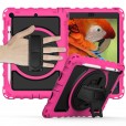 iPad 10.2" Case, iPad 8th Gen / iPad 7th Gen Case, Heavy Duty Rugged 3 Layer Full Body Shockproof Protective Covers with 360 Rotate Stand /Hand Strap/ Should Belt /Pencil Holder,Z_Rose