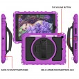 iPad 10.2" Case, iPad 8th Gen / iPad 7th Gen Case, Heavy Duty Rugged 3 Layer Full Body Shockproof Protective Covers with 360 Rotate Stand /Hand Strap/ Should Belt /Pencil Holder,Z_Purple