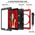 iPad 10.2" Case, iPad 8th Gen / iPad 7th Gen Case, Heavy Duty Rugged 3 Layer Full Body Shockproof Protective Covers with 360 Rotate Stand /Hand Strap/ Should Belt /Pencil Holder,Z_Red