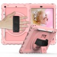 iPad 10.2" Case, iPad 8th Gen / iPad 7th Gen Case, Heavy Duty Rugged 3 Layer Full Body Shockproof Protective Covers with 360 Rotate Stand /Hand Strap/ Should Belt /Pencil Holder,Z_Rosegold