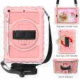 iPad 10.2" Case, iPad 8th Gen / iPad 7th Gen Case, Heavy Duty Rugged 3 Layer Full Body Shockproof Protective Covers with 360 Rotate Stand /Hand Strap/ Should Belt /Pencil Holder,Z_Rosegold