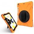 iPad 10.2 inch (8th Generation 2020/7th Generation 2019) ,Heavy Duty Rugged Shockproof Case with 360 Rotatable Kickstand Handle Strap Shoulder Strap Pencil Holder
