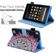 Amazon Fire HD 8 Tablet (5th Gen 2015 /7th Gen 2017/9th Generation 2019) Case,Pattern Leather Wallet Stand Smart Cover with Auto Wake Sleep/Stylus Pen