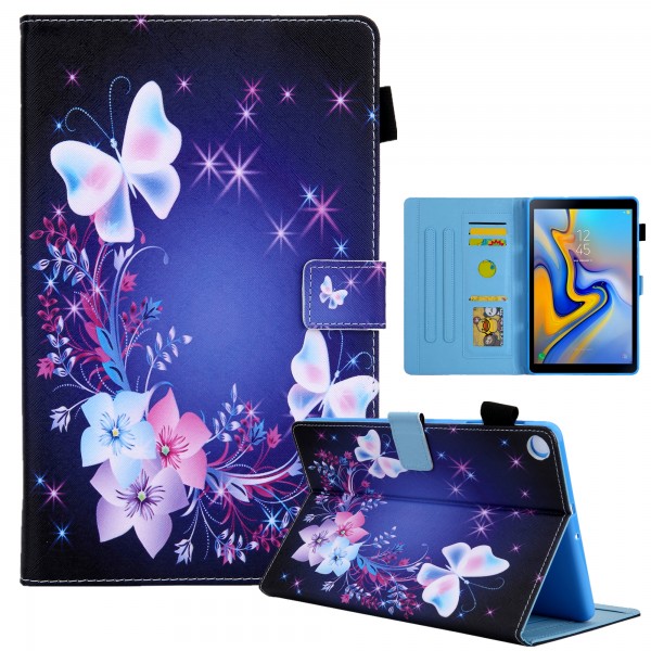Samsung Galaxy Tab A 10.1 inch 2019 SM-T510 SM-T515 Case,Pattern Leather Wallet Stand Smart Cover with Auto Wake Sleep/Stylus Pen
