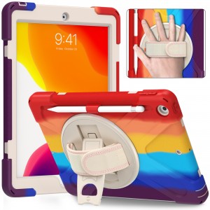 iPad 10.2 inch (8th Generation 2020/ 7th Generation 2019)Case,Heavy Duty Shockproof Protective Rugged with Stand/Hand Strap Cover, For IPad 10.2 (2019)/IPad 10.2 (2020)