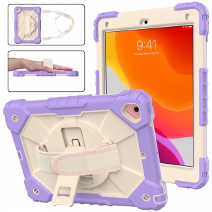 iPad 10.2 inch (8th Generation 2020/ 7th Generation 2019) Case,Kids Safe Handle Dual Layer Armor 360°Handle Strap Stand Holder Build With Shoulder Belt Cover, For IPad 10.2 (2019)/IPad 10.2 (2020)