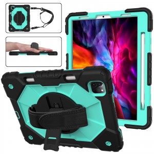 Apple iPad Pro (11-inch, 3rd generation)2021 Case,Kids Safe Handle Dual Layer Armor 360°Handle Strap Stand Holder Build With Shoulder Belt Cover, For iPad Pro 11/iPad Pro 2021/iPad Pro 2020/iPad Pro 2018