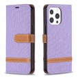 Solid Color Denim Card Wallet Flip Leather Stand Smart Phone Case Cover
