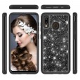 Samsung Galaxy A20 Case,Glitter Bling Design Dual Layers For Girls Women Shockproof Protection Anti-scratch Cover