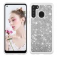 Samsung Galaxy A21 Case,Glitter Bling Design Dual Layers For Girls Women Shockproof Protection Anti-scratch Cover