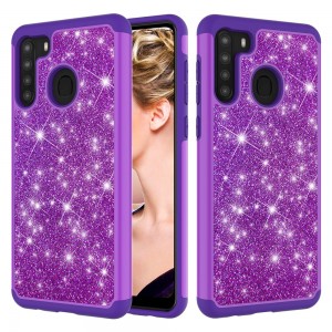 Samsung Galaxy A21 Case,Glitter Bling Design Dual Layers For Girls Women Shockproof Protection Anti-scratch Cover, For Samsung A21