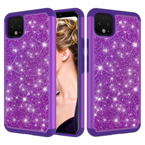 Google Pixel 3A Case,Glitter Bling Design Dual Layers For Girls Women Shockproof Protection Anti-scratch Cover
