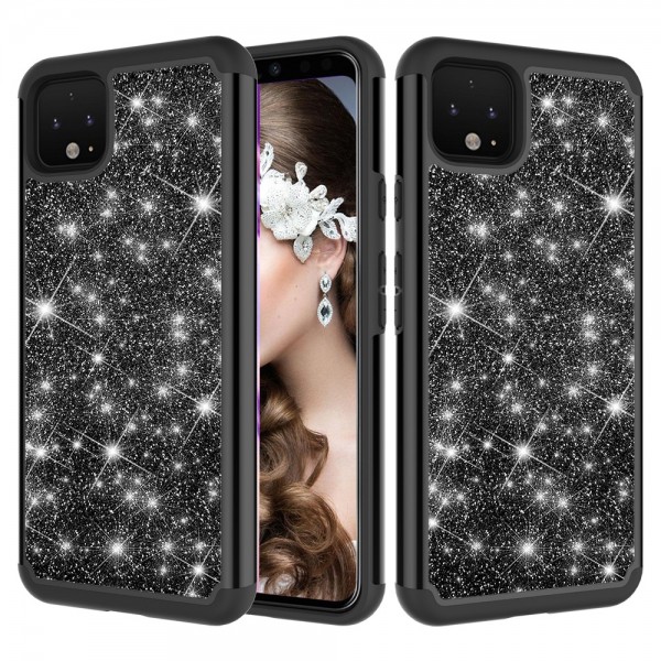 Google Pixel 3A XL Case,Glitter Bling Design Dual Layers For Girls Women Shockproof Protection Anti-scratch Cover