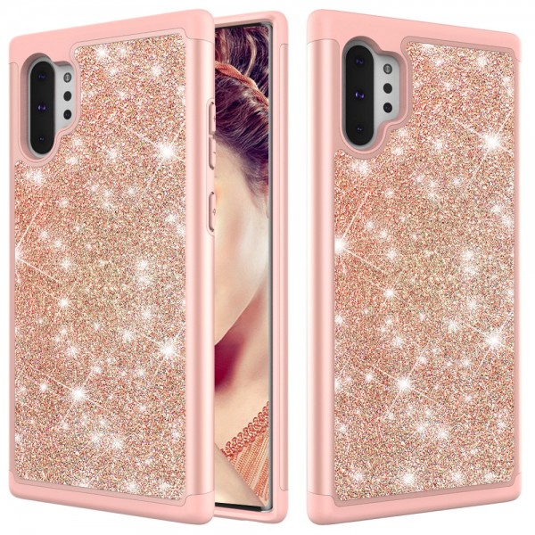 Samsung Note10 Plus/Note10 Plus 5G Case,Glitter Bling Design Dual Layers For Girls Women Shockproof Protection Anti-scratch Cover