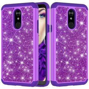 LG Stylo 4 Case,Glitter Bling Design Dual Layers For Girls Women Shockproof Protection Anti-scratch Cover, For LG Stylo 4