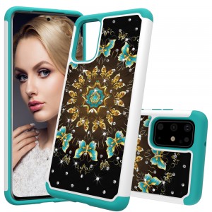 Samsung Galaxy A71 4G 6.7 inches Case, 2 in 1 Pattern Ultra Slim Bling Glitter Diamond Hard PC Soft TPU Bumper Anti-Scratch Shockproof Protective Cover, For Samsung A71 4G