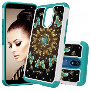 LG G7& G7 ThinQ Case, 2 in 1 Pattern Ultra Slim Bling Glitter Diamond Hard PC Soft TPU Bumper Anti-Scratch Shockproof Protective Cover, For LG G7
