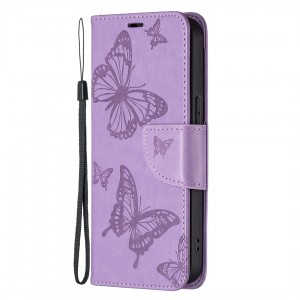 Women Butterfly Pattern Magnetic PU Leather Card Smart Phone Wallet Case Cover, For Samsung A12