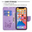 Women Butterfly Pattern Magnetic PU Leather Card Smart Phone Wallet Case Cover