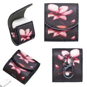 AirPods 1 & AirPods 2 Headphone Case,Colorful Painting Pattern Premium PU Leather Portable Protective with Metal Keychain Charging Cover, For AirPods 1/AirPods 2