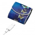 AirPods 1 & AirPods 2 Headphone Case,Colorful Painting Pattern Premium PU Leather Portable Protective with Metal Keychain Charging Cover