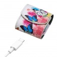 AirPods 1 & AirPods 2 Headphone Case,Colorful Painting Pattern Premium PU Leather Portable Protective with Metal Keychain Charging Cover