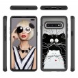 Samsung Galaxy S10 Case  ,Pattern 2 In 1 Shockproof Protective Anti-Scratch Drop Proof Hard PC Phone Cover