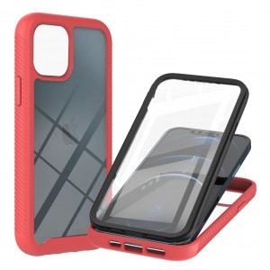 Full Body Protection Hybrid Rugged Shockproof Case Transparent Clear PC Back Cover with Built-in Screen Protector, For iPhone 13
