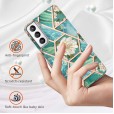 Samsung Galaxy S21 Plus 6.7 inches Case,Marble Flower Pattern Suport Wireless Charging Slim Shockproof Hard PC Cover