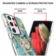 Samsung Galaxy S21 Ultra 6.8 inches Case,Marble Flower Pattern Suport Wireless Charging Slim Shockproof Hard PC Cover