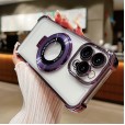 Magnetic Plating TPU Ring Kickstand with Lens Protector Mag-Safe Cover