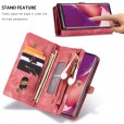 Samsung Galaxy A20 & A30 Case, Multi-function 2 in 1 PU Leather Zipper 11 Card Slots Card Slots Money Pocket Clutch Wallet Case Detachable Magnetic Cover