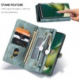 Samsung Galaxy A51 4G 6.5 inches Case, Multi-function 2 in 1 PU Leather Zipper 11 Card Slots Card Slots Money Pocket Clutch Wallet Case Detachable Magnetic Cover